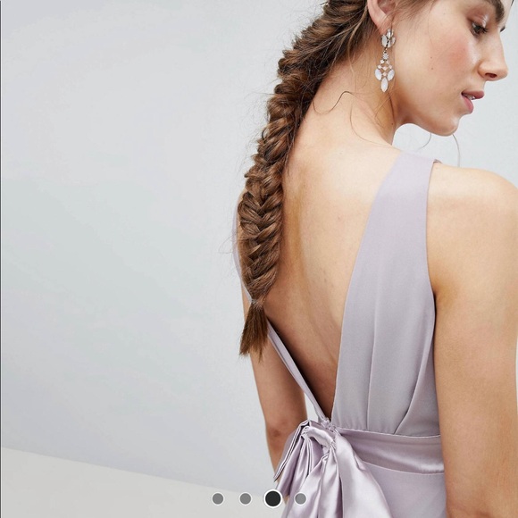 BNWT * ASOS Sateen Bow Back Maxi Dress - Picture 2 of 5